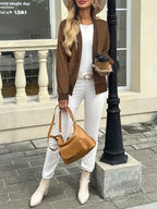 Saodimallsu Womens Open Front Cardigans Waffle Knit Sweaters with Pockets - Image 4