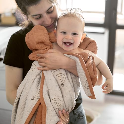lulumoon Muslin Baby Blanket Neutral: Cotton Toddler Blanket for Daycare - Image 4