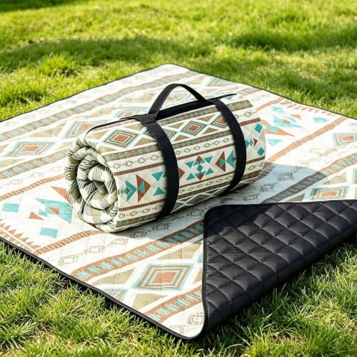 Extra Large Picnic Outdoor Blanket, 80''x80'' Waterproof Foldable Blankets Bohemia Picnic Mat for Beach,Music Festival Concert, Travel Essential Accessories by WHZHAOCAI