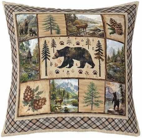 Feelyou Bear Fish Throw Pillow Covers Soft 18" x 18" - Image 5