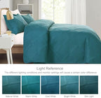 Exclusivo Mezcla 3-Piece Soft Quilt King Size Bedding Set, Teal - Image 3