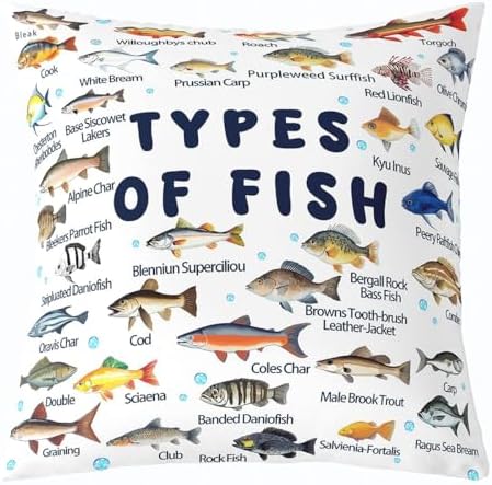 Feelyou Pike Fish Throw Pillow Covers Soft 16" x 16" - Image 3