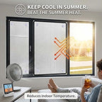 Blackout Window Film Heat Control, Anti-UV Aluminum Foil Sun Blocking Privacy Window Cover, Thermal Insulation Room Darkening with Suction Cups Reusable(Black Edge,38" W x 64" H) - Image 3