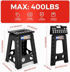 ACKO 17.5 Inch Folding Step Stool with Safety Lock, Holds 400 lbs, Black - Image 4