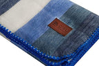 QISU Alpaca Wool Blanket Throw | Large, Beautiful, Warm, Stripe | 85 x 65 inches | Ultra-Soft, Hypoallergenic and Breathable | Non-Itchy or Scratchy Fabric (Blue White Stripe), Queen - Image 3