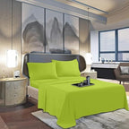 Mocassi Twin XL Sheet Set - Luxury Hotel 1800 Premier Bedding Sheets & Pillowcases - Ultra Soft Breathable & Cooling Bed Sheets - Deep Pocket - Wrinkle Resistant - 4 Piece Set - Twin XL, Lime - Image 3