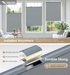 LazBlinds No Drill Cordless Cellular Shades, 39" W x 64" H, Dark Grey - Image 3