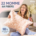Blissy Silk Pillowcase - 100% Pure Mulberry Silk - 22 Momme 6A High-Grade Fibers - Silk Pillow Cover for Hair & Skin - Regular, Queen & King (Nicole Miller - Mauve Cheetah, King) - Image 2