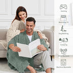 Wearable Blanket Sherpa Fleece Shawl Blanket with Pockets Blanket Poncho Cape for Adults, Cozy Shawl TV Throw Blankets - Image 2