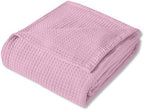 Sweet Home Collection 100% Fine Cotton Blanket Luxurious Weave Stylish Design Soft and Comfortable All Season Warmth, Full/Queen, Pink - Image 2