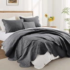 IR Imperial Rooms Twin Quilt Charcoal Floral 10 Pack for Hotel Guest Room - Image 4