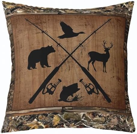 Feelyou Bear Deer Throw Pillow Covers Soft 16" x 16" - Image 3