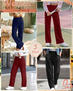 3 Pack Women's Wide Leg Baggy Sweatpants with Pockets - Image 3