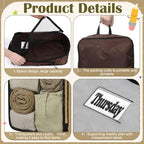 7 Pcs Packing Cubes for Travel Days of Week, Brown, L - Image 3