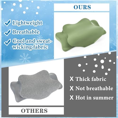 Hahafelt 2 Pcs Cooling Cervical Neck Pillowcase with Envelope Closure (Only Pillowcase) Ergonomic Pillow Case Smooth Soft Cool Case for Side Back Stomach Sleepers (Sage Green,Queen Size) - Image 4