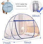 Portable Pop-Up Mosquito Net Tent for Bed Baby Adults Trip, L79 x W71 x H59 inch Large Folding Mosquito Netting with Net Bottom, 2 Entries, Suit for Twin to King Size Bed - Image 2