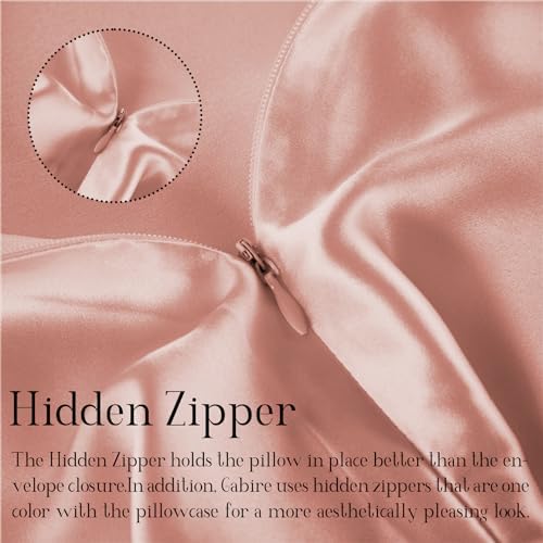 Gabire Mulberry Silk Pillow Cases Set of 2, Both Sides Real Silk Pillowcases for Hair and Skin Cool Pillowcase Organic Silk Pillowcase 2 Pack with Hidden Zipper, Coral Pink, Queen (20"×30") - Image 4