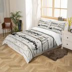 Happy Camping Duvet Cover Farm Farmhouse Bedding Set Wood Rustic Comforter Cover for Boys Girls Kids Room Decor Camper Theme Lightweight Bedspread Cover Twin Size with 1 Pillow Case(No Comforter) - Image 5