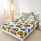 Erosebridal Cute Garbage Truck Sheets for Boys Girls Garbage Trucks Fitted Sheet,Equipment Trucks Kids Bedding Sets Rubbish Vehicles Bed Sets Twin 2 Piece - Image 3