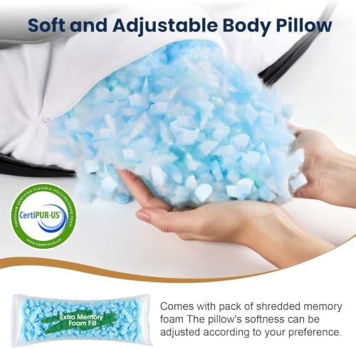 TranquilRelax C Shaped Body Pillow for Side Sleepers, Black-47 * 10" - Image 5