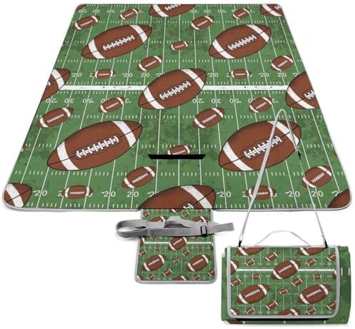 Waterproof Sandproof Picnic Mat Retro American Football Field Large Outdoor Picnic Blanket Family Camping Beach Blanket for Park by Unknown
