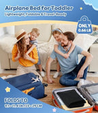 Light Blue Toddler Airplane Bed, Portable Airplane Seat Extender Travel Bed for Kids, Soft Baby Plane Travel Essentials for Flying, Toddlers Long Flight Must Haves Footrest - Image 6