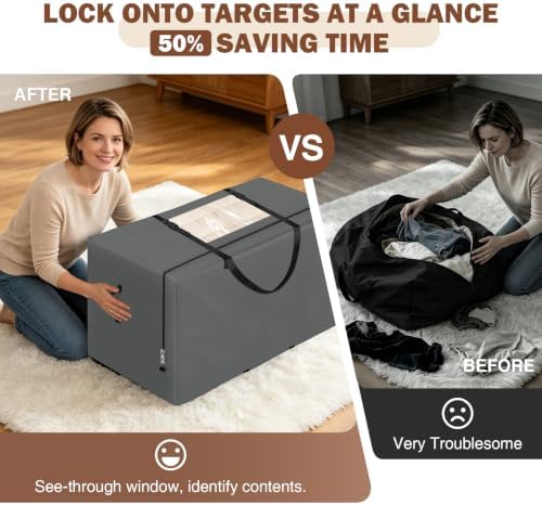 Cuddly Nest Folding Mattress Storage Bag Fits 6" Queen Mattress, Grey - Image 3