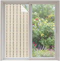 Window Privacy Film Frosted, Khaki Retro Non-Adhesive Static Cling Window Tint, Farmhouse Geometric Vertical Stripes Modern Insulated Windows Frosted Films for Living Room, 35.4 x 78.7 Inches by Unknown
