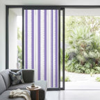 Window Privacy Film Frosted, Purple Striped Non-Adhesive Static Cling Window Tint, Farmhouse Vertical Stripes Geometric Insulated Windows Frosted Films for Living Room, 35.4 x 78.7 Inches - Image 2