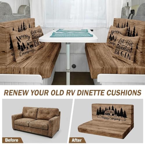 Britimes RV Dinette Cushion Covers Set, 6 Pack, for Camper, Rustic Wood - Image 3