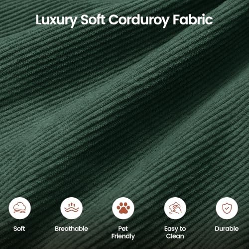 3-in-1 Queen Convertible Sofa Bed Boneless Sleeper Couch Dark Green - Image 5