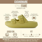 CUSHIONAIRE Fame Pillow Recovery Sandals for Women, Adjustable Double Buckle Waterproof EVA Cloud Slides for Women - Image 4