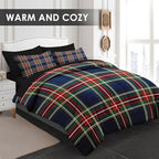 WeCozy Twin Comforter Set with Sheets, 5 Pieces Plaid Tartan Bedding - Image 4