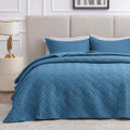 Love's cabin King Size Quilt Set, Soft Bedspread Comforter, Misty Blue by Lovescabin