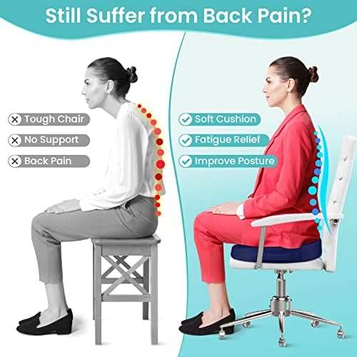 Gel Seat Cushion, Cooling Memory Foam Cushion for Office Chair, Blue - Image 5
