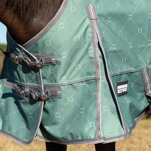 Jeffers 1200D Standard Neck Turnout Blanket, 240G, 69" - Spruce Stirrup - Image 4