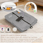 ONTYZZ Vacuum Bags for Travel Reusable Vacuum Compression Bags, 3 Pc Grey - Image 2