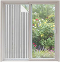 Window Privacy Film Frosted, Grey Striped Non-Adhesive Static Cling Window Tint, Modern Farmhouse Vertical Stripes Insulated Windows Frosted Films for Living Room, 35.4 x 78.7 Inches by Unknown