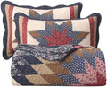 vctops Vintage Star Patchwork Cotton Quilt Set (Navy,Oversize Queen) by vctops