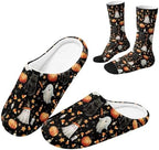 Christmas Slippers for Women Washable House Shoes with Cute Socks by Unknown