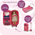 Badger Basket Toy Doll Travel Trolley and Carrier for 18 Inch Dolls - Rolling Suitcase with Removable Wheels, Carrying Straps, and Spacious Storage - Best for On-The-Go Playtime Fun - Image 2