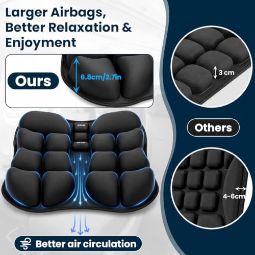 Airplane Seat Cushion, Inflatable Seat Cushion with Built-in Pump - Image 2