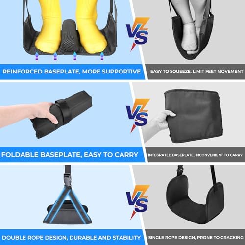 No Collapse Airplane Foot Hammock with Cylindrical Partition, 2 PCS - Image 5