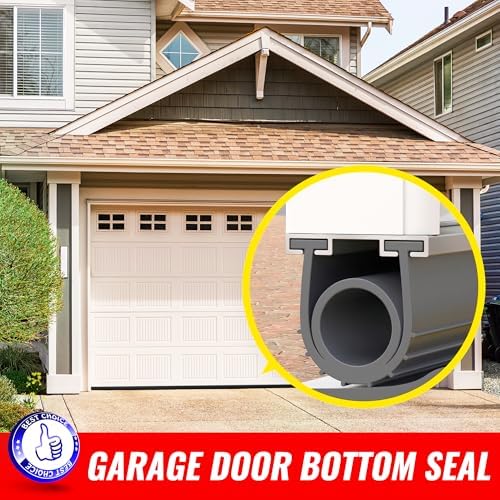 Jin&Bao Garage Door Bottom Rubber Seal 5/16" T-End 10FT & 2 End Plugs Gray - Image 6