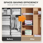 Svozk No Pump Vacuum Storage Bags, Better Life Space Bags, Large Capacity Compression Storage Bags For Clothes, Bedding & Blankets, Space Saving Vacuum Seal Bags Without Pump (3, 70x50x32cm) - Image 4