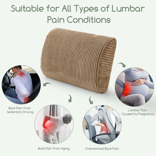 Lumbar Support Pillow for Recliner Chair/Accent Chair/Couch, Extra Large Memory Foam Back Support Cushion for Elderly, Recliner Cushions for Back Rest, Pain Relief, Reading, Washable Cover, Coffee - Image 7
