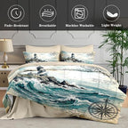 WeCozy Twin Comforter Set with Sheets, 5 Pieces Lighthouse Bedding - Image 5
