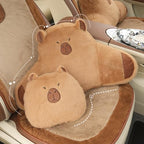 LYFJMUS 4 Pack Plush Capybara Car Headrest Pillow and Lumbar Support Pillow Kawaii Plushies Capybara Stuffed Headrest Cute Car Decor for Car Driving (Style B) - Image 5