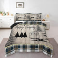 Erosebridal RV Camper Queen Comforter Set,Rustic Camping Bedding Sets for Travel Trailer,Cabin Style Quilt Bed Set for Kids Adults,Buffalo Plaid Farmhouse Bedroom Decor,2 Pillowcases All Season by Erosebridal