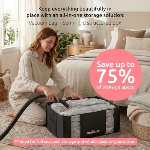 Compactor XXL Vacuum Storage Bag & Semi-Rigid Box, Closet Organizer, 210L - Image 2